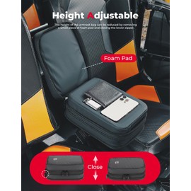 KEMIMOTO UTV Armrest Safe Console Storage Bag High-Density PU Durable Secure Storage Solution Compatible with Polaris RZR 900 S Trail 1000 XP 4 Turbo