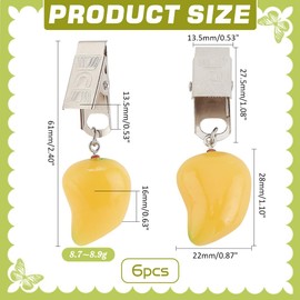 PH PandaHall - 6 pinzas de mango para mantel de mango, para decoración de mesa de comedor, colgantes, manualidades, frutas, mantel, con clips de metal, para exteriores, Navidad, picnic, fiesta, boda
