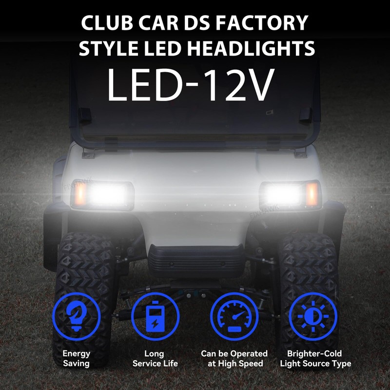 FIXHAWK Club Car DS LED Headlight Kit, Original Style Head