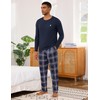 Jahetuul Men's Pyjamas Sets Cotton Long Sleeve Pjs for Men