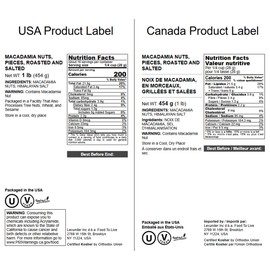 Food to Live Dry Roasted Macadamia Nuts Halves and Pieces with Himalayan Salt, 1 Pound – Oven Toasted Snack, Great for Baking and as Topping for Salads, Yogurt. Vegan, Kosher, Bulk