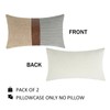 JASEN Faux Leather and Linen Pillow Covers 12x20 Inch Set
