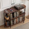 Faesun 43.3" Record Player Stand with Power Outlets, 3-Tier Vinyl