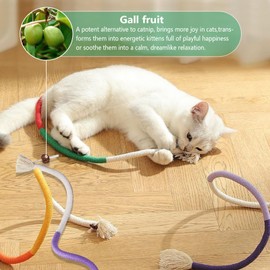 jiuhao Katzenminze Kauseil Spielzeug, Kätzchen Zahnen Kauspielzeug Seil 3 Stück (27 Zoll lang) Interaktives Katzenspielzeug für Indoor Katzen & Kätzchen Stressabbau, Zahngesundheit & Anreicherung