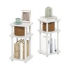 Furinno Just 3-Tier Turn-N-Tube Curve End Table, Side Table, 2-Pack,