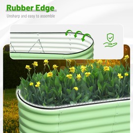 SnugNiture 24" Tall 9-in-1 Raised Garden Bed Kit 8x2x2 ft,Outdoor Metal Raised Planter Box for Planting Plants Vegetables Flowers Fruits,Green