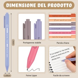 Tenare Set of 24 Retractable Ballpoint Pens with Motivational Quotes in Italian - Black Ink Gift Idea for Friends, Colleagues, Thanksgiving or Farewell