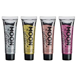 Moon Glitter Holographic Face & Body Glitter Gel 12 ml Set of 4 Colours Glitter Face Paint