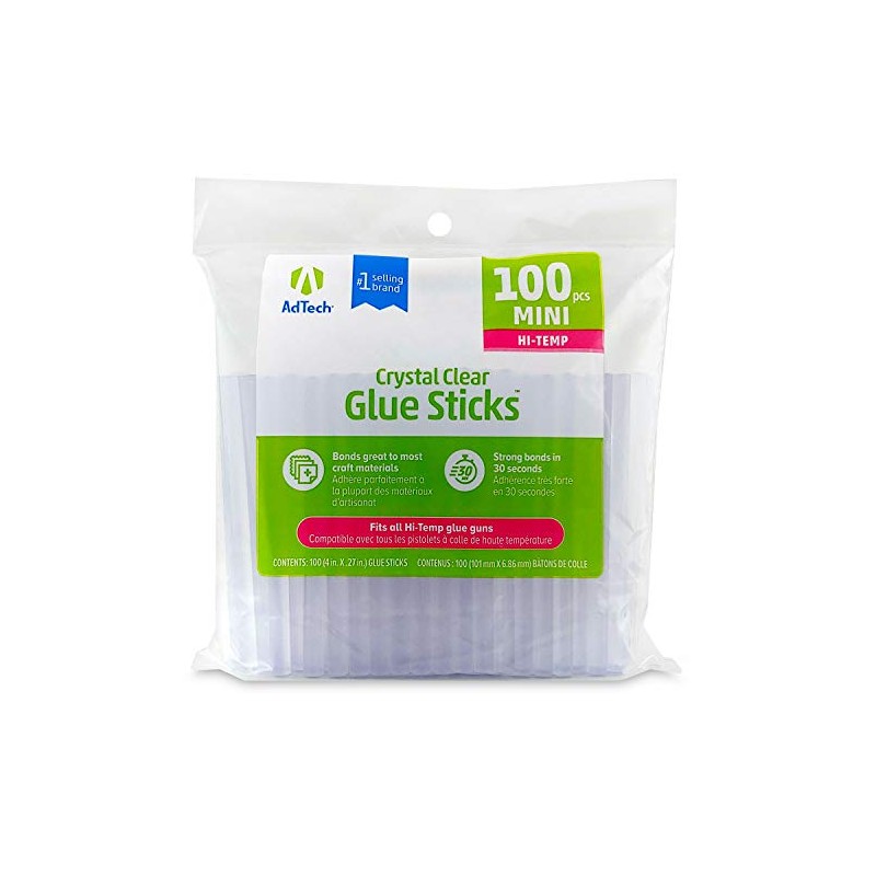 AdTech - Barras de Pegamento, High Temp, Transparente, 1