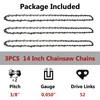 AcbbMNS 3Pcs 14" Chainsaw Chains Blade Saw Replacement Semi Chisel,