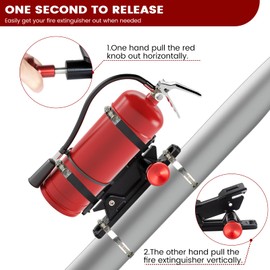 Quick Release Fire Extinguisher Holder - Car Fire Extinguisher Mount Bracket Aluminum for Vehicle UTV Jeep Truck Polaris Ranger Cam-Am X3 - Quick Clamps Fire Extinguisher Mounting Bracket Heavy Duty