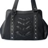 Bat Canvas Studded Shoulder Bag