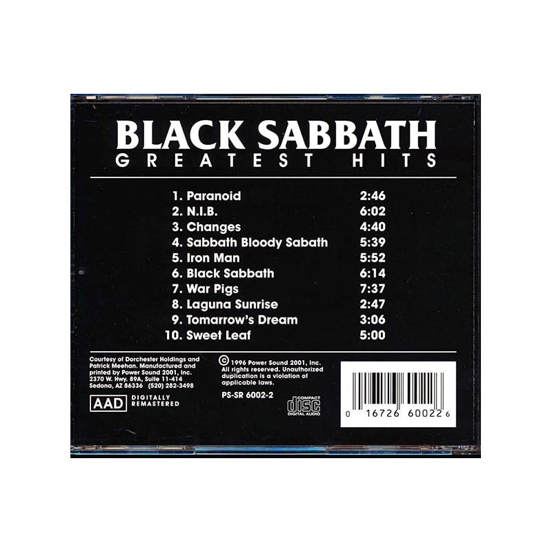 BLACK SABBATH GREATEST HITS - NEW SEALED CD