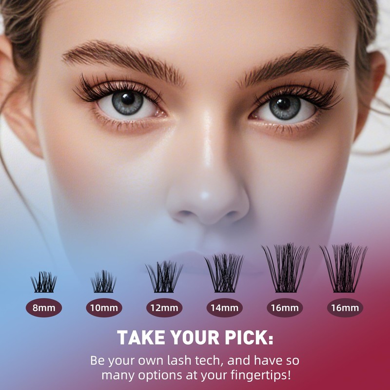 Mayhug Lash Clusters 144Pcs Cluster Lashes D Curl Individual Lashes