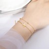 Yimofy Initial Bracelet for Women Dainty Double-Layer Letter Bracelets Women's