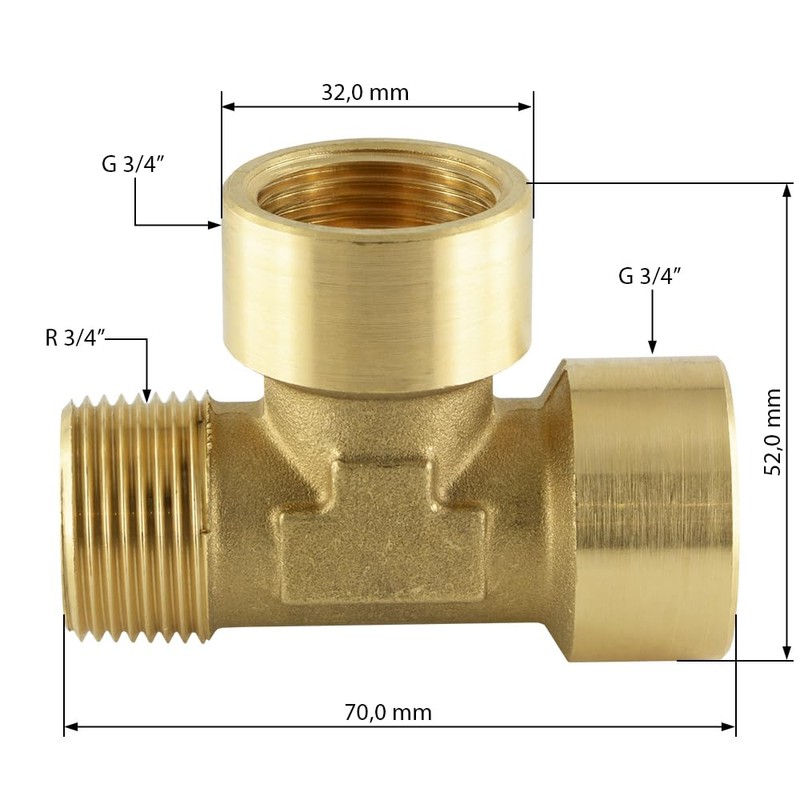 Fittingteile - T-Piece Internal/Female Thread Compressed Air Water Sanitary Fittings
