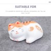 Healeved 5pcs Ceramic Fortune Cat Chopstick Rests Creative Cutlery Organizer