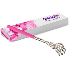 OntaRyon Telescopic Back Scratcher, Novelty Gift for Men and Women, Stainless Steel Extendable Body Massage Tool, Small Stocking Filler, Unusual and Funny Massager, Back Scratcher