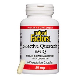 Natural Factors, Bioactive Quercetin Emiq 50 Mg, Antioxidant Support for A Healthy Heart and Immune System, 60 Capsules (60 Servings)