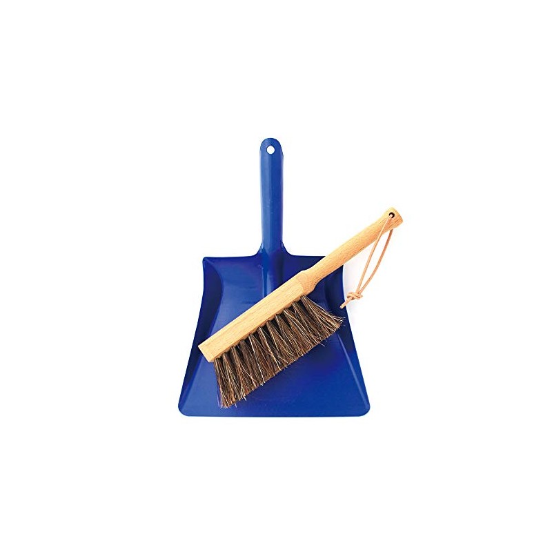 Redecker Mini Dust Pan Set, Large, Blue