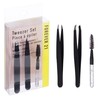 3pc Black Tweezer Set & Glitter Spoolie - Hair Removal