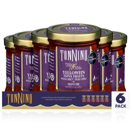 Tonnino Canned Tuna Fish (Pack of 6, Spicy Thai Chilli)