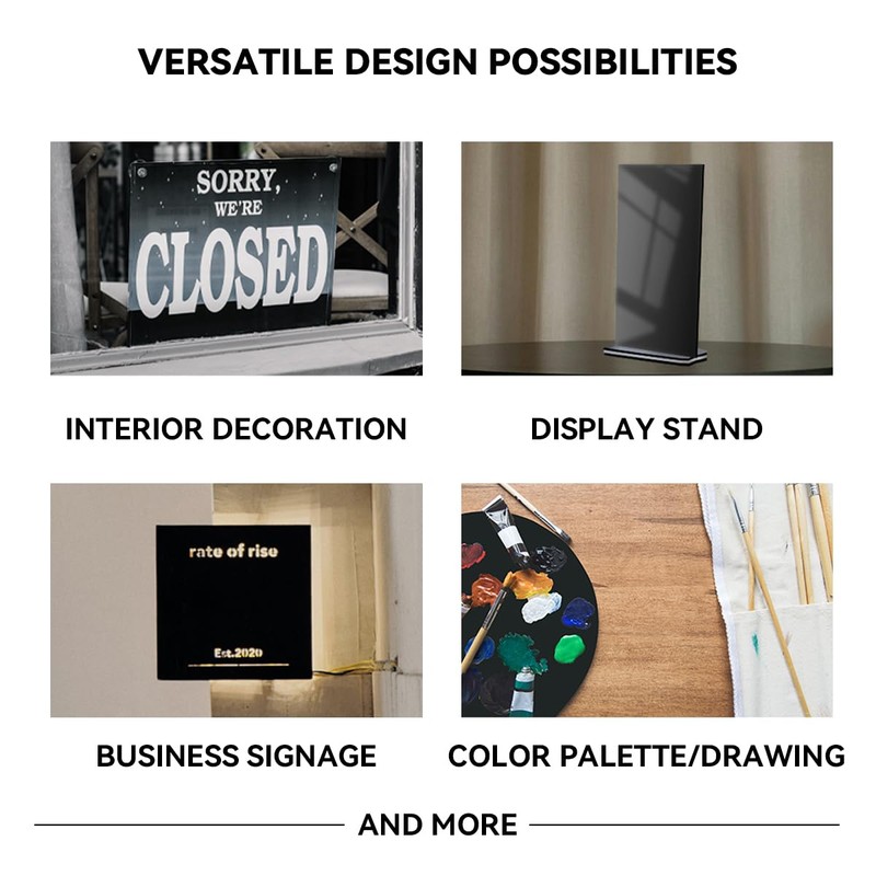 2PACK Black Acrylic Sheets 24×36×1/4‘’ Thick Plexiglass Sheets Plastic Sheet