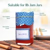 Jam Pot Covers (1lb) with Elastic Rubber Bands & Labels