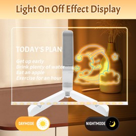 LED Message Board with 7 Colors Pen Acrylic LED Note Board Writing Message Board Dry Erase Board with Stand Desktop Note Memo Illuminated Wordpad for School Home Office (20x30cm)