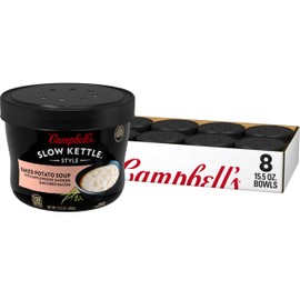 Campbell's Slow Kettle Style Baked Potato Soup with Applewood Smoked Uncured Bacon, 15.5 oz Microwavable Bowl (Pack of 8)