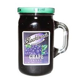 Blackburn's Preserves & Jellys 18oz Reusable Handled Glass Mug Jar (Pack of 3) (Grape Jelly)