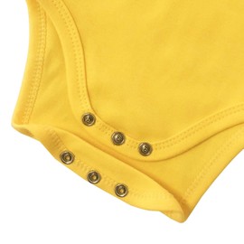OPAWO Newborn Baby Long Sleeve Bodysuit Vest, Baby Grow Comfortable Cotton Bodysuits for Boys and Girls, 3 Pack Infant Toddlers Onesies (Yellow/Black/Green,0-3 Months)