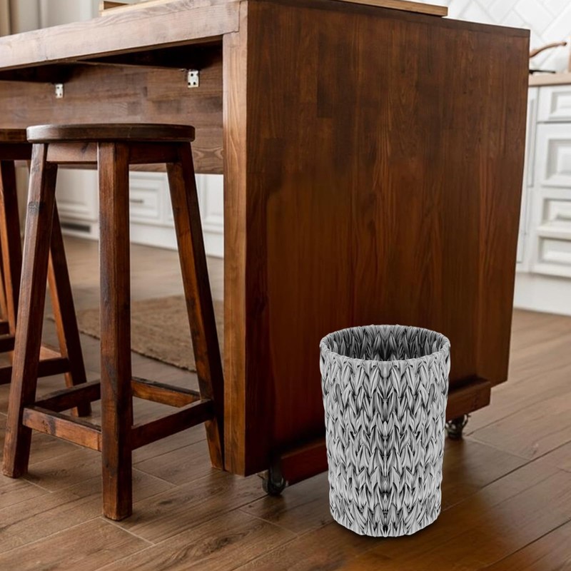 Wicker Trash Can Woven Water Hyacinth Wicker Waste Basket Small