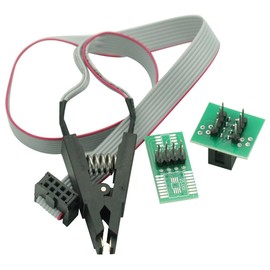 SOIC8 SOP8 Test Clip for EEPROM 93/25 /24Cx in-Circuit Programming + 2 Adapters