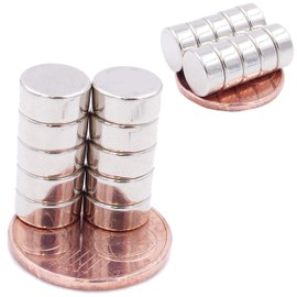 Brudazon 15 Mini Disc Magnets 9 x 4 mm N52 Strongest Level Neodymium Magnets Ultra Strong Power Magnet for Model Making, Photo, Whiteboard, Notice Board, Fridge, Crafts, Magnetic Disc Extra Strong