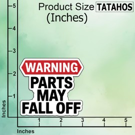 (3Pcs) Warning Parts May Fall Off Stickers Funny Sarcastic Quote Humor Motivational Inspirational Gifts Waterproof Vinyl Decals for Kindle Water Bottle Bumper Car Hard Hat Phone Laptop 3x2.8