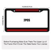 2 Pack Thin Red Line License Plate Frames - Black