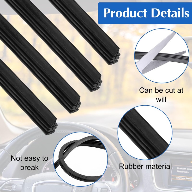 4PCS Windshield Wiper Blade Refill 28inch Adjustable Size of Universal