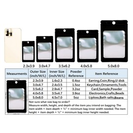 100 Pack Resealable Mylar Bags Small Ziplock Foil Packaging Bags for Small Business Cards Lash Jewelry Sample Storage