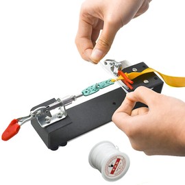 OAEZAEY Pachinko Rubber Band Binding Tool, Replacement Rubber, Used for Making Flat and Tubular Rubber Bands Pachinko, Rubber Band Binding Jig for Fixing, Hunting, Convenient to Carry, Pachinko Auxiliary Accessories, DIY Tool (Clamp + Catapult Belt)