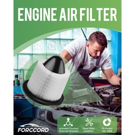 Forccord 2-Pack Engine Air Filter Fits for Ford F-150 4.6L 1997-2008, F-150 5.4L 1997-2003, F-150 4.2L 1997-2008, Expedition 5.4L 1997-2004, E-350 Super Duty 5.4L 1999-2016 Replacement CA8039