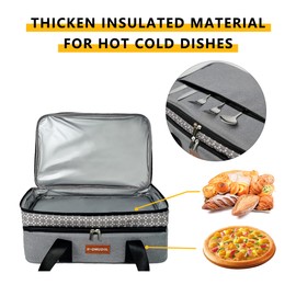 hdmuorl Home Insulated Casserole Carrier Travel Bag for Trip, 16.5 "L x 10.6" W x 6.5 "H，Birthday Party, Mother's Day, Grocery Store, Supermarket, Outdoor Picnic etc.