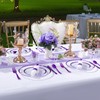 I00000 210 Pcs Clear Purple Plates for 30 Guests, Purple