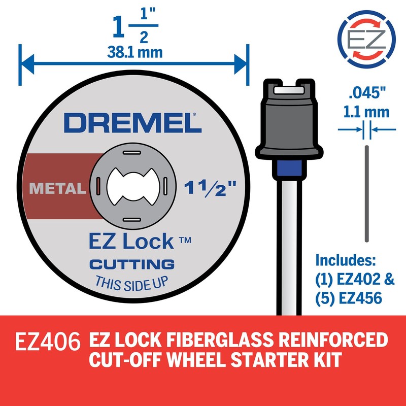 Dremel EZ406-02, EZ - Lock Starter Kit, 1 1/2-Inch (38.1