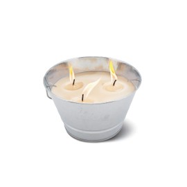 TIKI Citronella Candle 28-Ounce – Triple Wick Metal Bucket with Lid (Silver) – Long-Lasting Outdoor Candle for Patio, Deck, Garden, Backyard & Camping