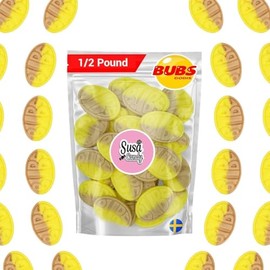 BUBS Sweet Banana Toffee Caramel Ovals – 1/2 Pound Soft Foam Godis, Premium Vagen Swedish Candy by Susa Candy