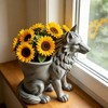 Black Wolf Flower Pot Silicone Resin Mold Animal DIY Making