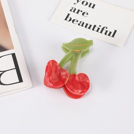 Ycfish Cherry Hair Clip Cherry Hair Accessories for Women Cherry Claw Clip for Party Acetate Hair Clips Fruit Small Claw Clips for Women & Girl