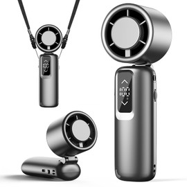 Portable Handheld Turbo Fan, 1-100 Gear Wind, Battery Operated, Up to 23 Working Hours, 3 IN 1 Personal Fan with Air Turbo Tech, Cooling Essentials for Indoor/Outdoor(Grey)