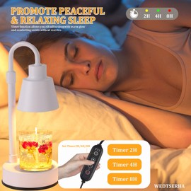 WEDTSERHA Candle Warmer Fused Lamp with Timer Adjustable Height Dimmable Lighting Home Decor Housewarming,Bar,Bedroom,Bathroom,Hotel Aroma White Light,Gifts for Women Men